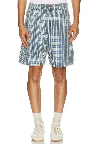 Burberry Douglas Check Denim Short | Image 1 Burberry Douglas Check Denim Short | Image 1