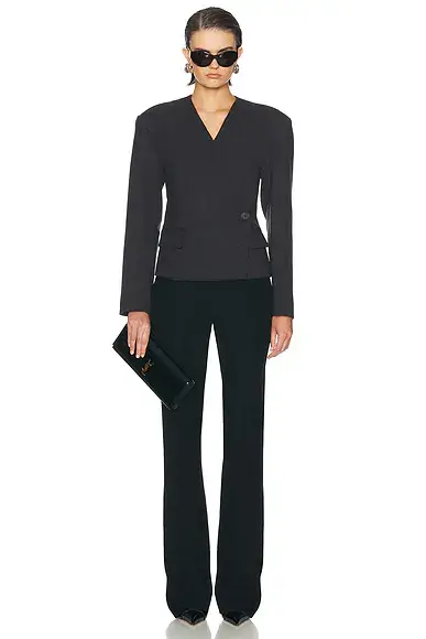 EAVES Cropped Naama Classic Suiting Blazer | Thumbnail 4 EAVES Cropped Naama Classic Suiting Blazer | Thumbnail 4