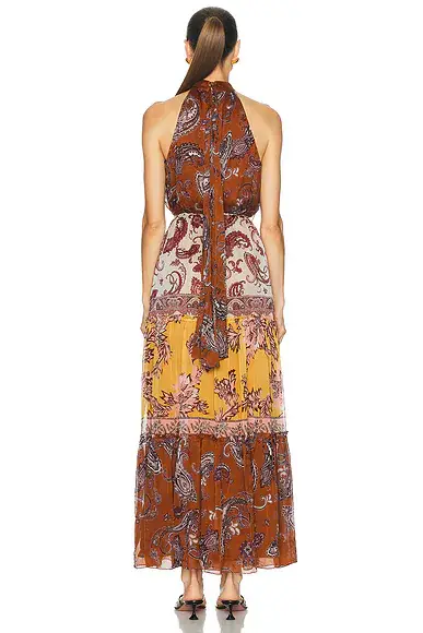 Hemant & Nandita Halter Neck Tiered Maxi Dress | Thumbnail 3 Hemant & Nandita Halter Neck Tiered Maxi Dress | Thumbnail 3