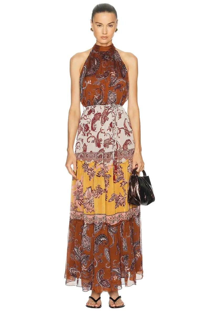 Halter Neck Tiered Maxi Dress Halter Neck Tiered Maxi Dress