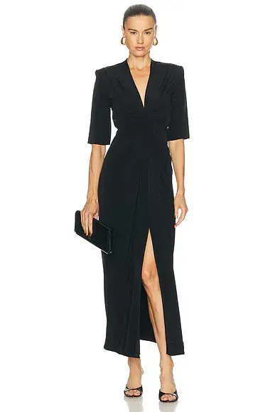 Loulou de Saison Willa Gathered Midi Dress | Image 1 Loulou de Saison Willa Gathered Midi Dress | Image 1