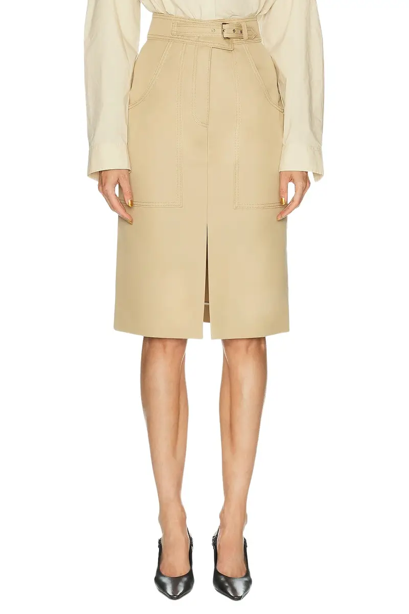 Carolina Herrera Twill Pencil Skirt