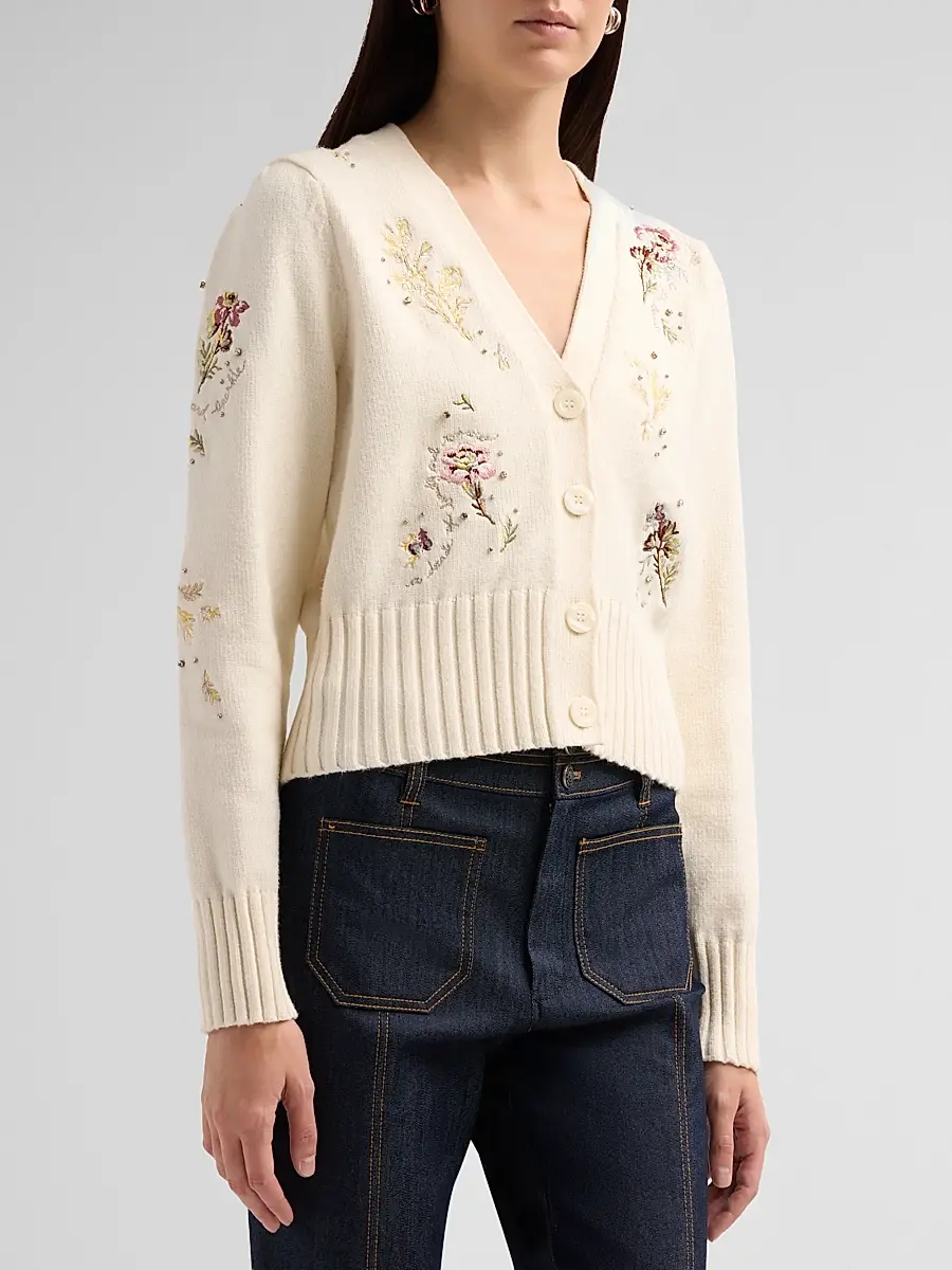 Cinq à Sept Women's Love Letter Floral Cardigan | Thumbnail 4