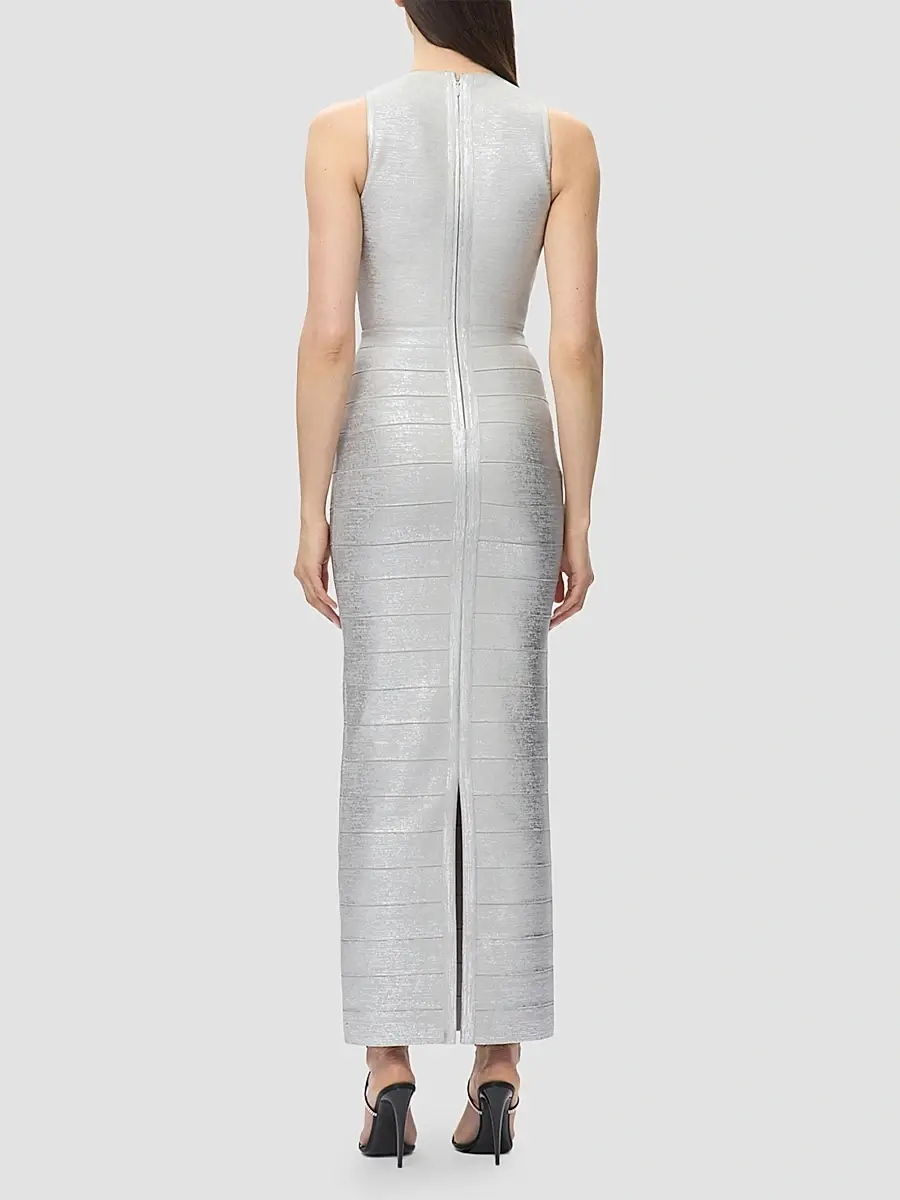 Hervé Léger Women's The Metallic Bailey Gown | Thumbnail 3