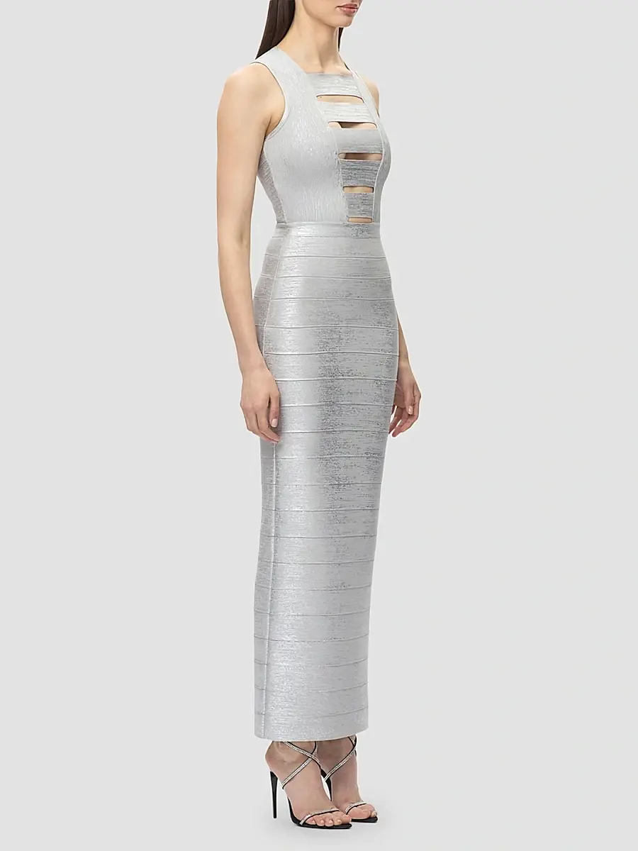 Hervé Léger Women's The Metallic Bailey Gown | Thumbnail 6