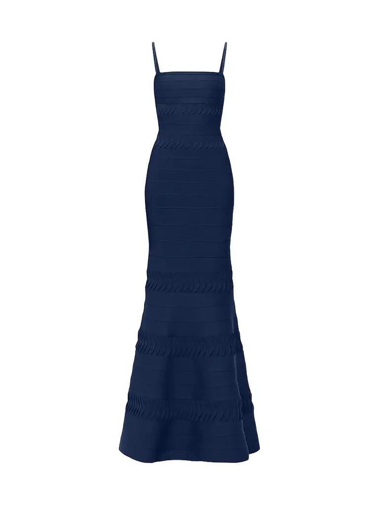 Hervé Léger Women's The Caitlin Gown - Storm | Image 1 Hervé Léger Women's The Caitlin Gown - Storm | Image 1