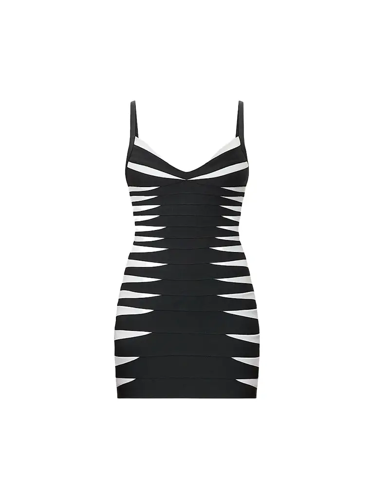 Hervé Léger Women's The Tara Mini Dress - Black Alabaster | Image 1 Hervé Léger Women's The Tara Mini Dress - Black Alabaster | Image 1