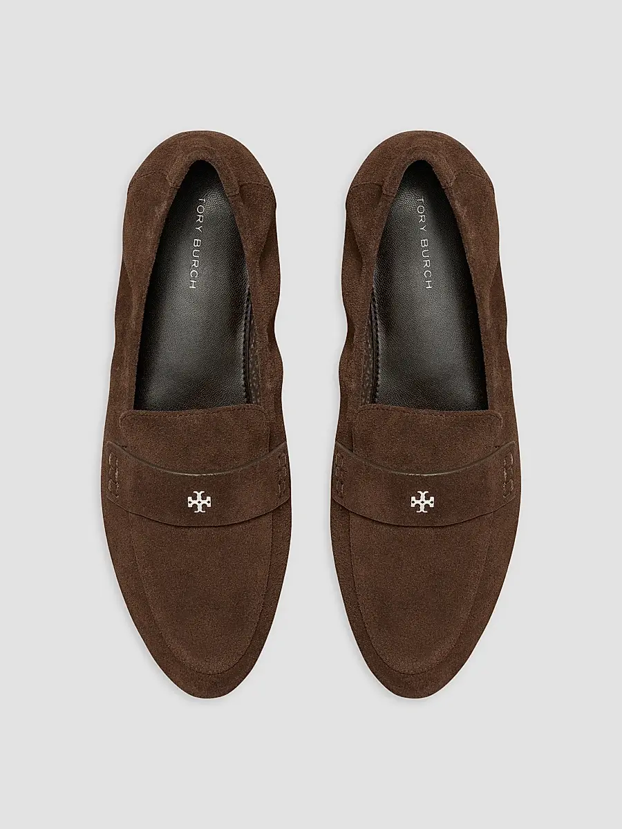 Tory Burch Women's Almond Toe Suede Loafers | Thumbnail 4