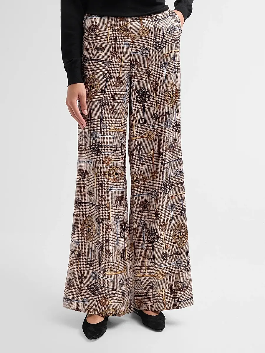 L'Agence Women's Pilar Houndstooth Key Wide-Leg Pants | Thumbnail 4 L'Agence Women's Pilar Houndstooth Key Wide-Leg Pants | Thumbnail 4