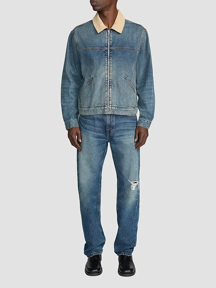 Frame Men's Denim Zip-Front Trucker Jacket | Thumbnail 2 Frame Men's Denim Zip-Front Trucker Jacket | Thumbnail 2
