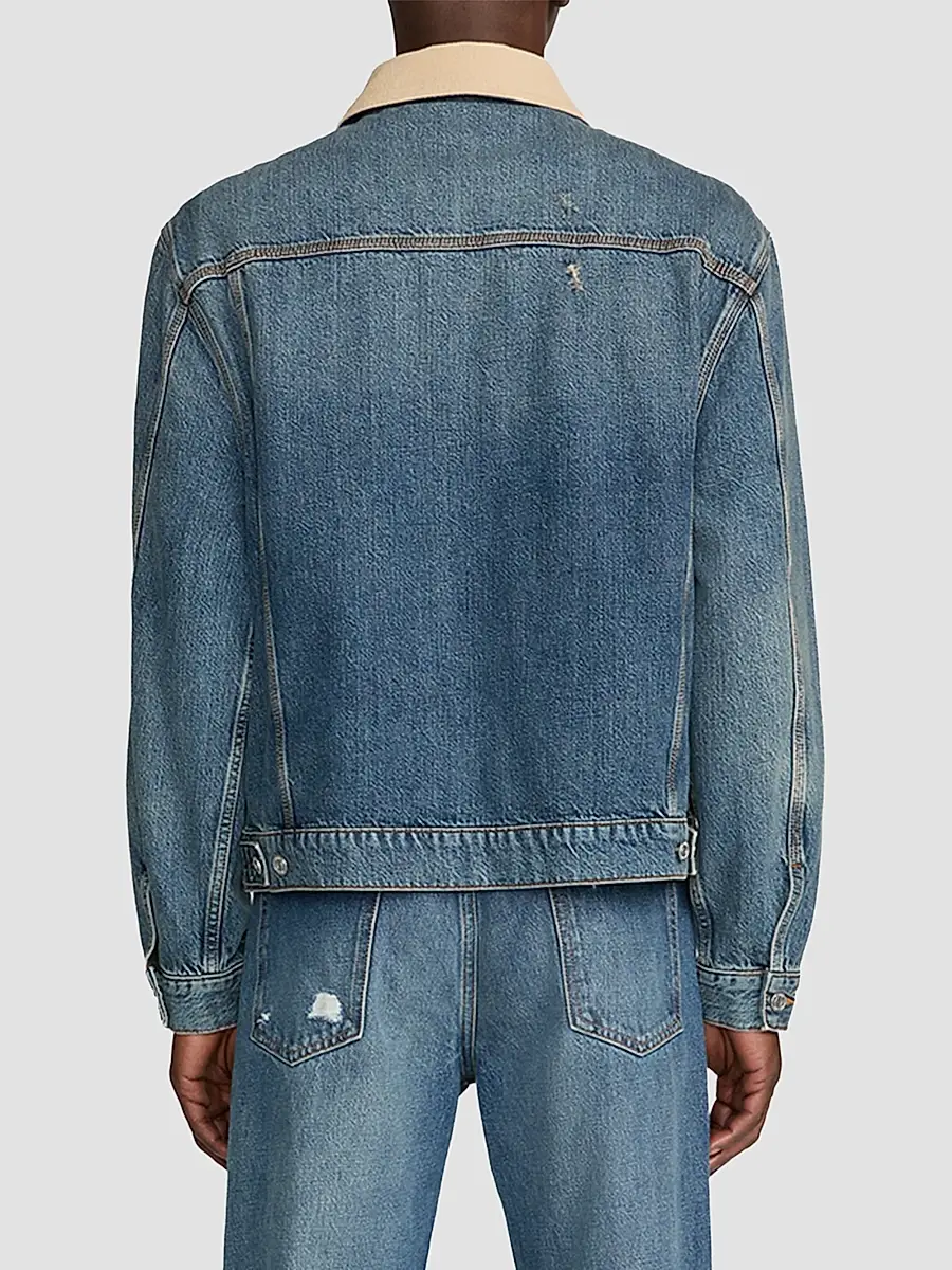 Frame Men's Denim Zip-Front Trucker Jacket | Thumbnail 3 Frame Men's Denim Zip-Front Trucker Jacket | Thumbnail 3