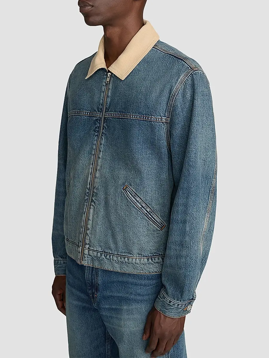 Frame Men's Denim Zip-Front Trucker Jacket | Thumbnail 5 Frame Men's Denim Zip-Front Trucker Jacket | Thumbnail 5