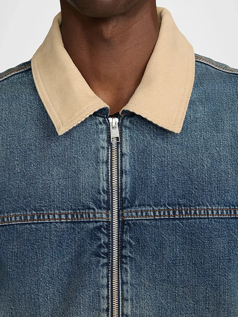 Frame Men's Denim Zip-Front Trucker Jacket | Thumbnail 6 Frame Men's Denim Zip-Front Trucker Jacket | Thumbnail 6