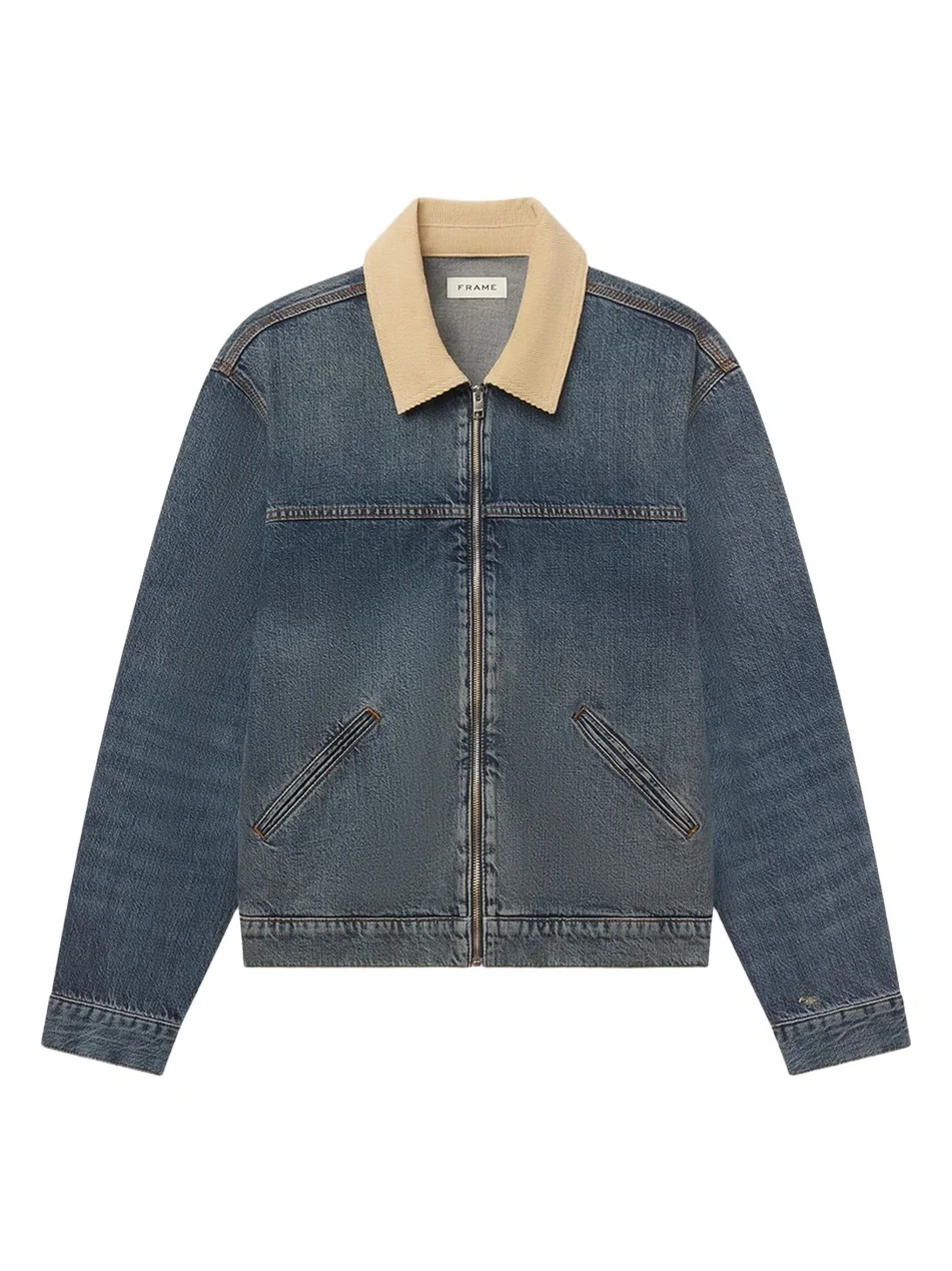 Men's Denim Zip-Front Trucker Jacket Men's Denim Zip-Front Trucker Jacket