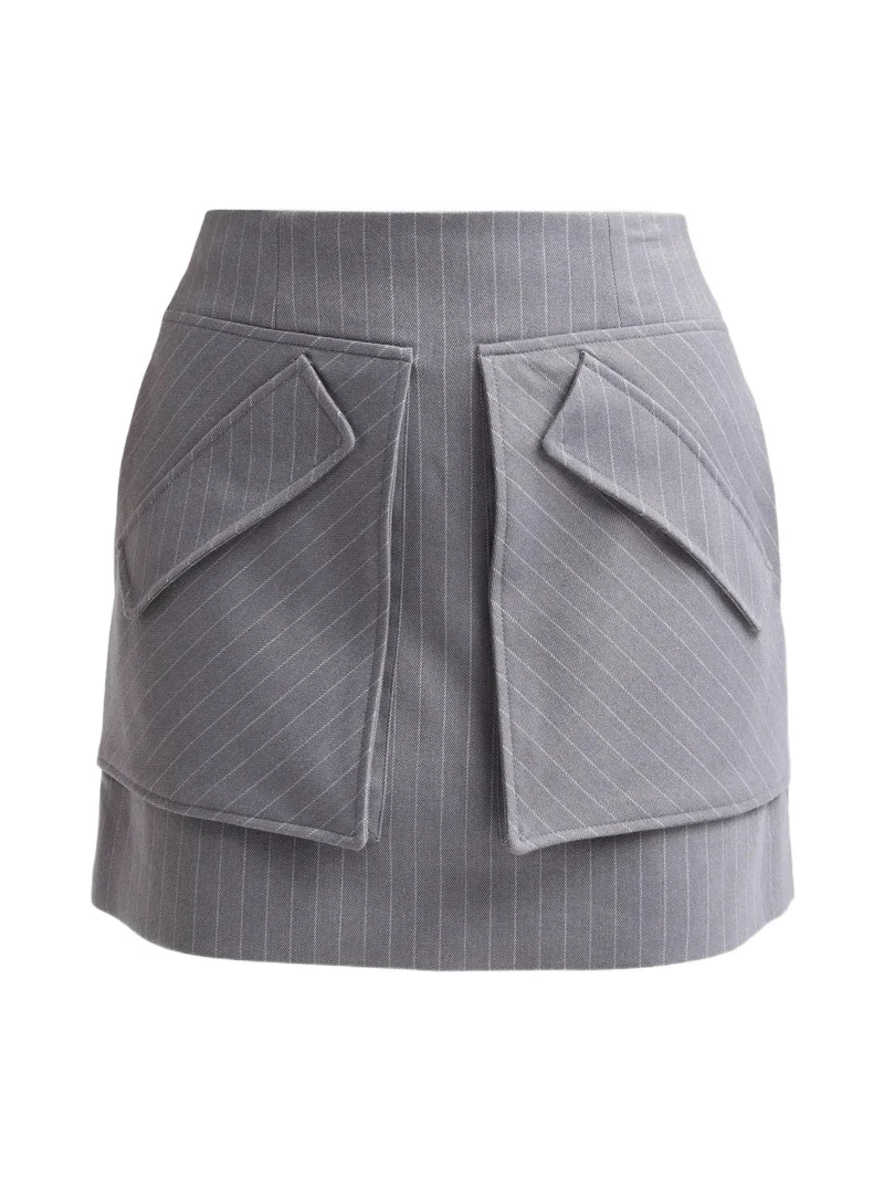 Women's Cherry Grey Pinstripe Skirt Women's Cherry Grey Pinstripe Skirt