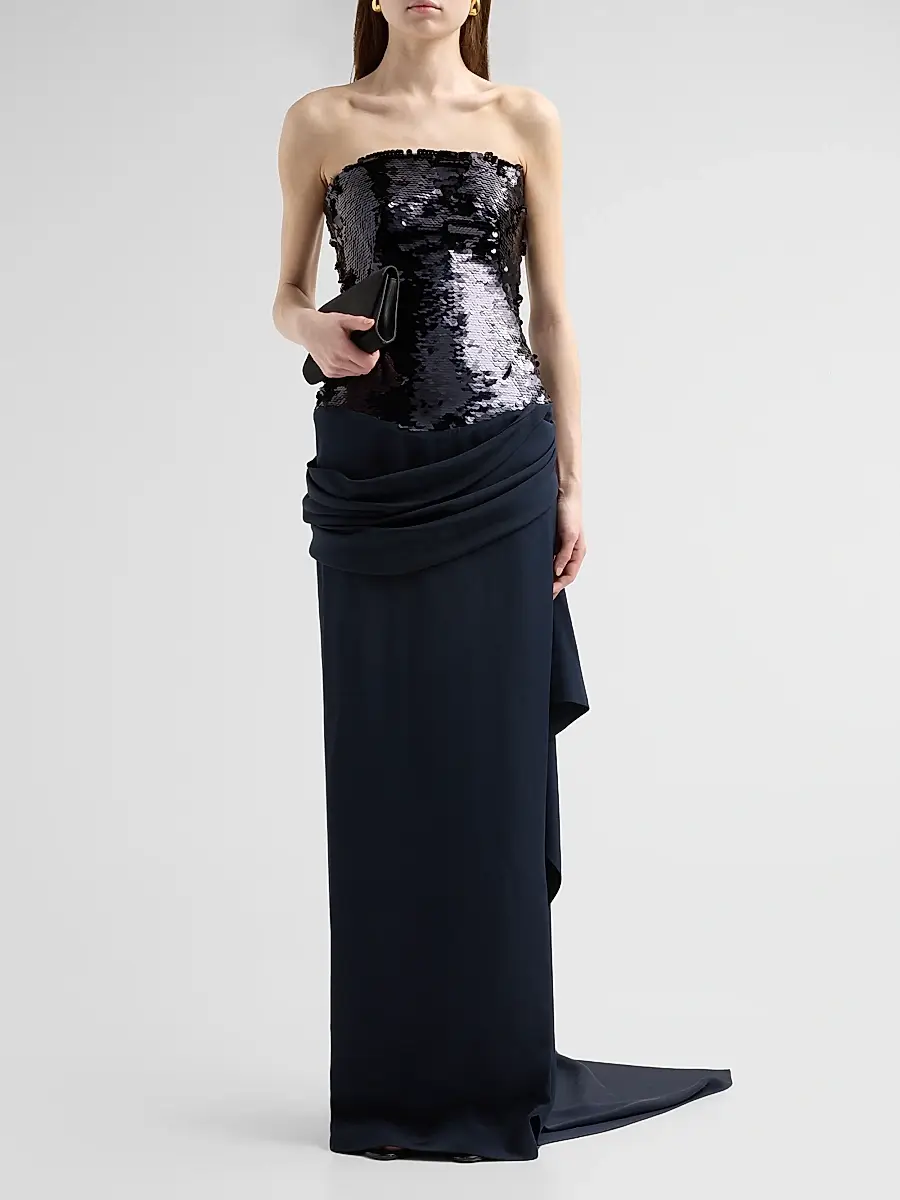 Atelier Prabal Gurung Women's Strapless Sequin & Draped Crepe Gown | Thumbnail 2