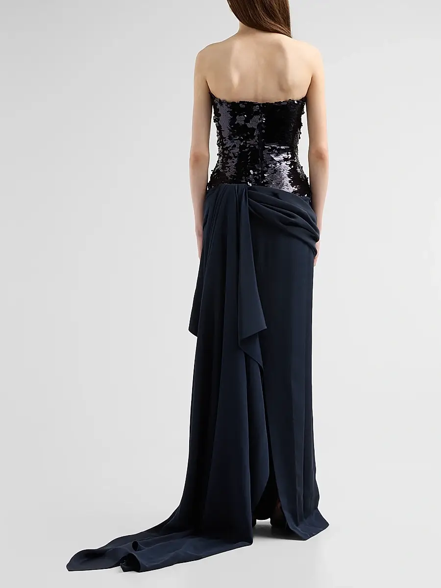 Atelier Prabal Gurung Women's Strapless Sequin & Draped Crepe Gown | Thumbnail 3