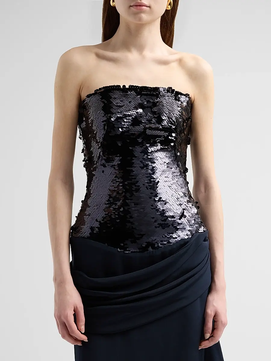 Atelier Prabal Gurung Women's Strapless Sequin & Draped Crepe Gown | Thumbnail 5