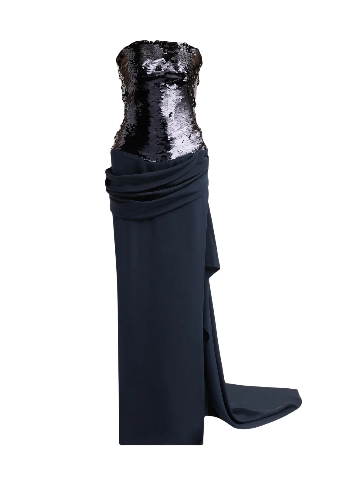 Women's Strapless Sequin & Draped Crepe Gown Women's Strapless Sequin & Draped Crepe Gown