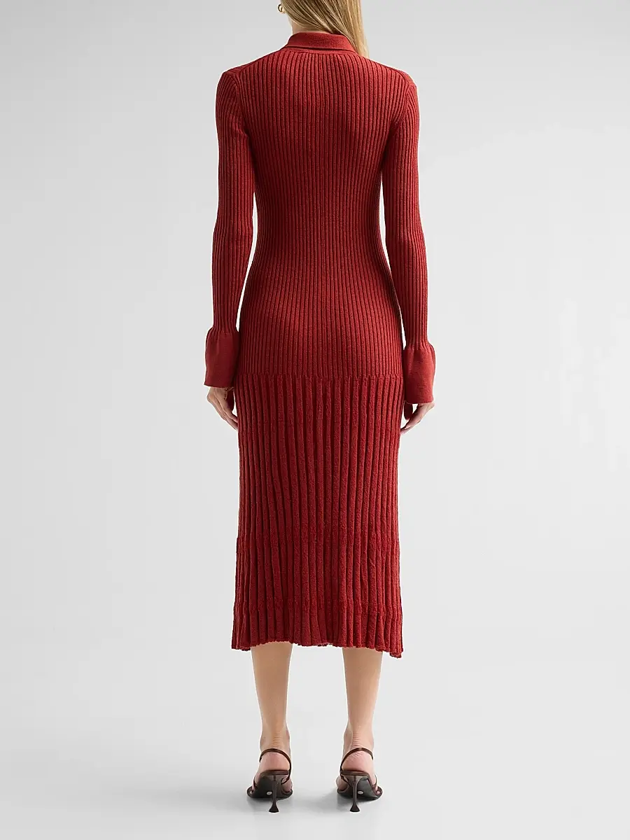 Proenza Schouler Women's Rosario Textured Merino Wool Midi Dress | Thumbnail 3 Proenza Schouler Women's Rosario Textured Merino Wool Midi Dress | Thumbnail 3
