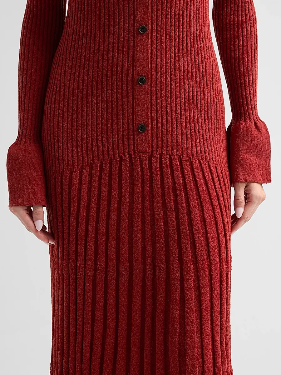 Proenza Schouler Women's Rosario Textured Merino Wool Midi Dress | Thumbnail 5 Proenza Schouler Women's Rosario Textured Merino Wool Midi Dress | Thumbnail 5