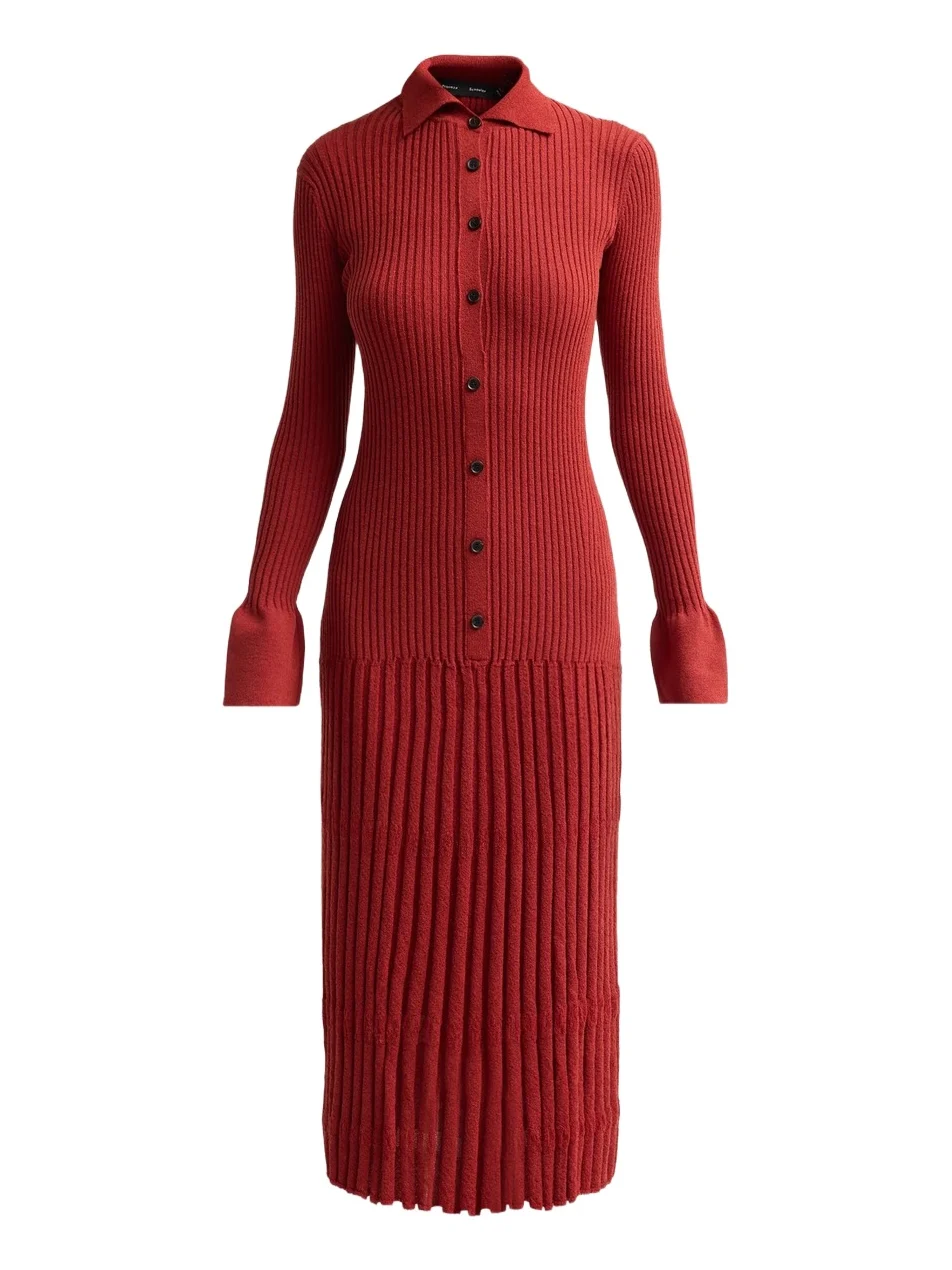 Women's Rosario Textured Merino Wool Midi Dress Women's Rosario Textured Merino Wool Midi Dress