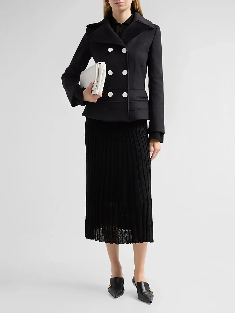 Proenza Schouler Women's Romane Wool-Blend Double-Breasted Jacket - Black | Thumbnail 2 Proenza Schouler Women's Romane Wool-Blend Double-Breasted Jacket - Black | Thumbnail 2
