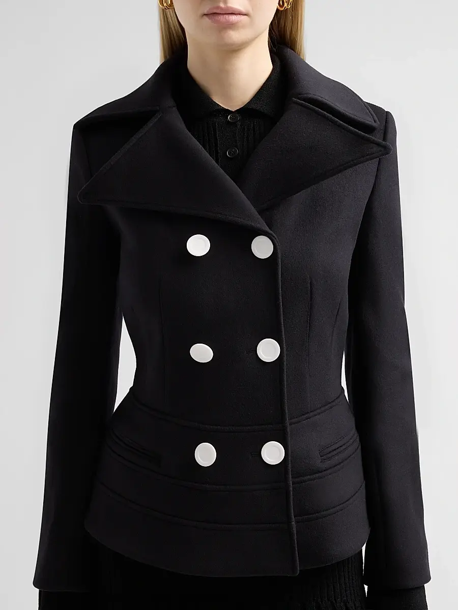 Proenza Schouler Women's Romane Wool-Blend Double-Breasted Jacket - Black | Thumbnail 5 Proenza Schouler Women's Romane Wool-Blend Double-Breasted Jacket - Black | Thumbnail 5