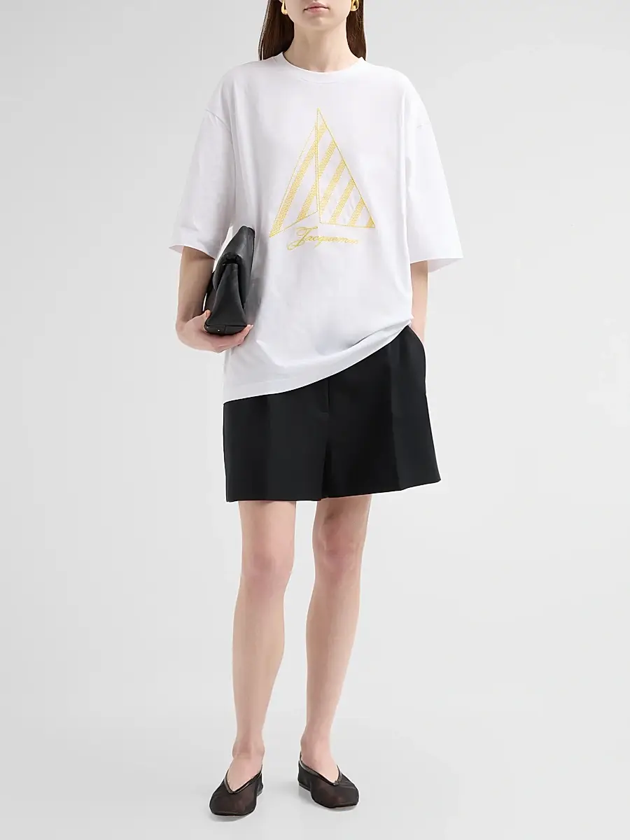 Jacquemus Women's Embroidered Sailboat Cotton T-Shirt | Thumbnail 2