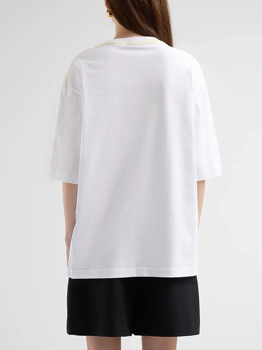 Jacquemus Women's Embroidered Sailboat Cotton T-Shirt | Thumbnail 3
