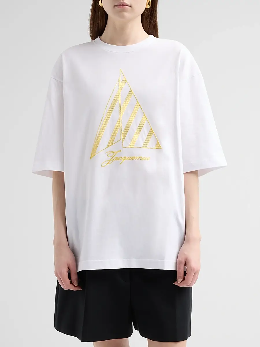 Jacquemus Women's Embroidered Sailboat Cotton T-Shirt | Thumbnail 4
