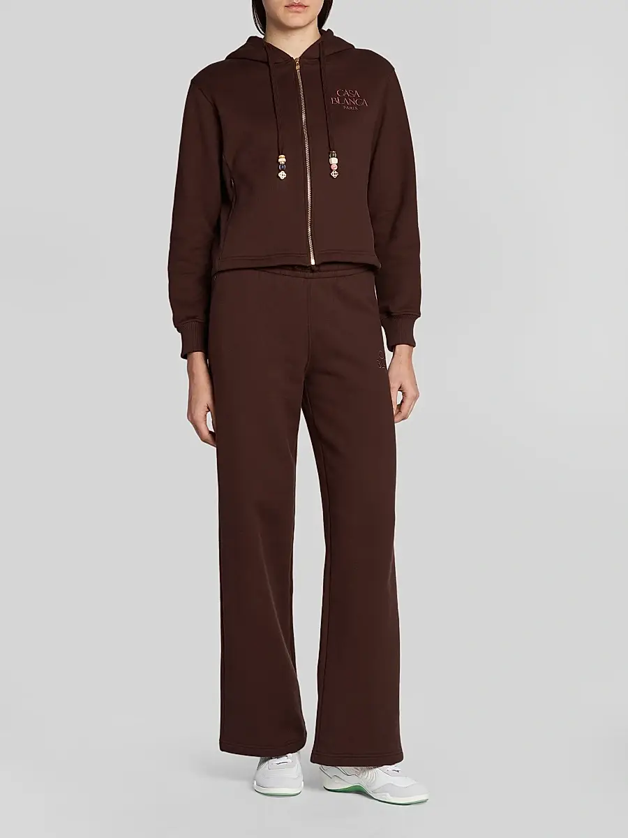 Casablanca Women's Cotton-Cashmere Crop Hoodie | Thumbnail 2