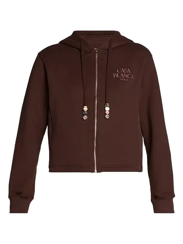 Casablanca Women's Cotton-Cashmere Crop Hoodie
