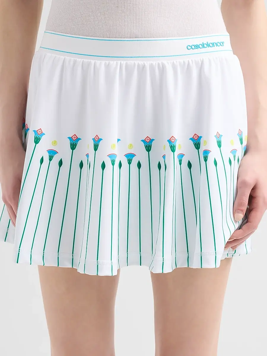 Casablanca Women's Floral Stripe Tennis Mini Skirt | Thumbnail 5 Casablanca Women's Floral Stripe Tennis Mini Skirt | Thumbnail 5
