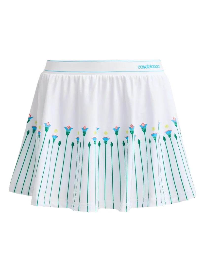 Casablanca Women's Floral Stripe Tennis Mini Skirt