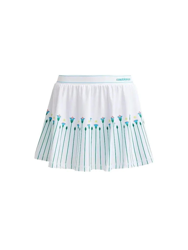 Casablanca Women's Floral Stripe Tennis Mini Skirt - Sporty Floral Stripe | Image 1 Casablanca Women's Floral Stripe Tennis Mini Skirt - Sporty Floral Stripe | Image 1
