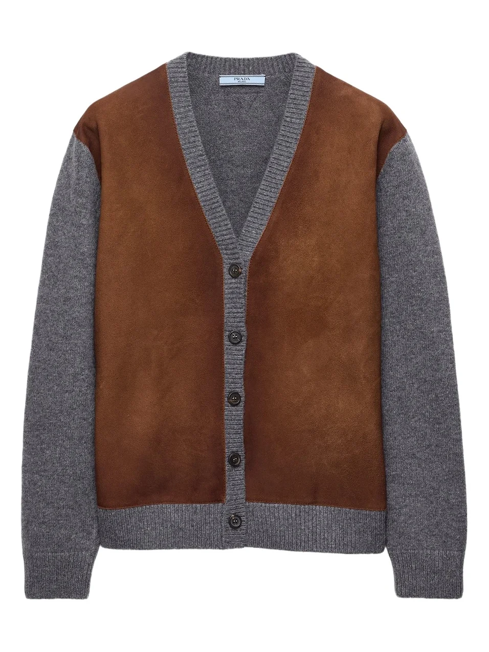 Prada Women's Wool and Suede Cardigan - Grey