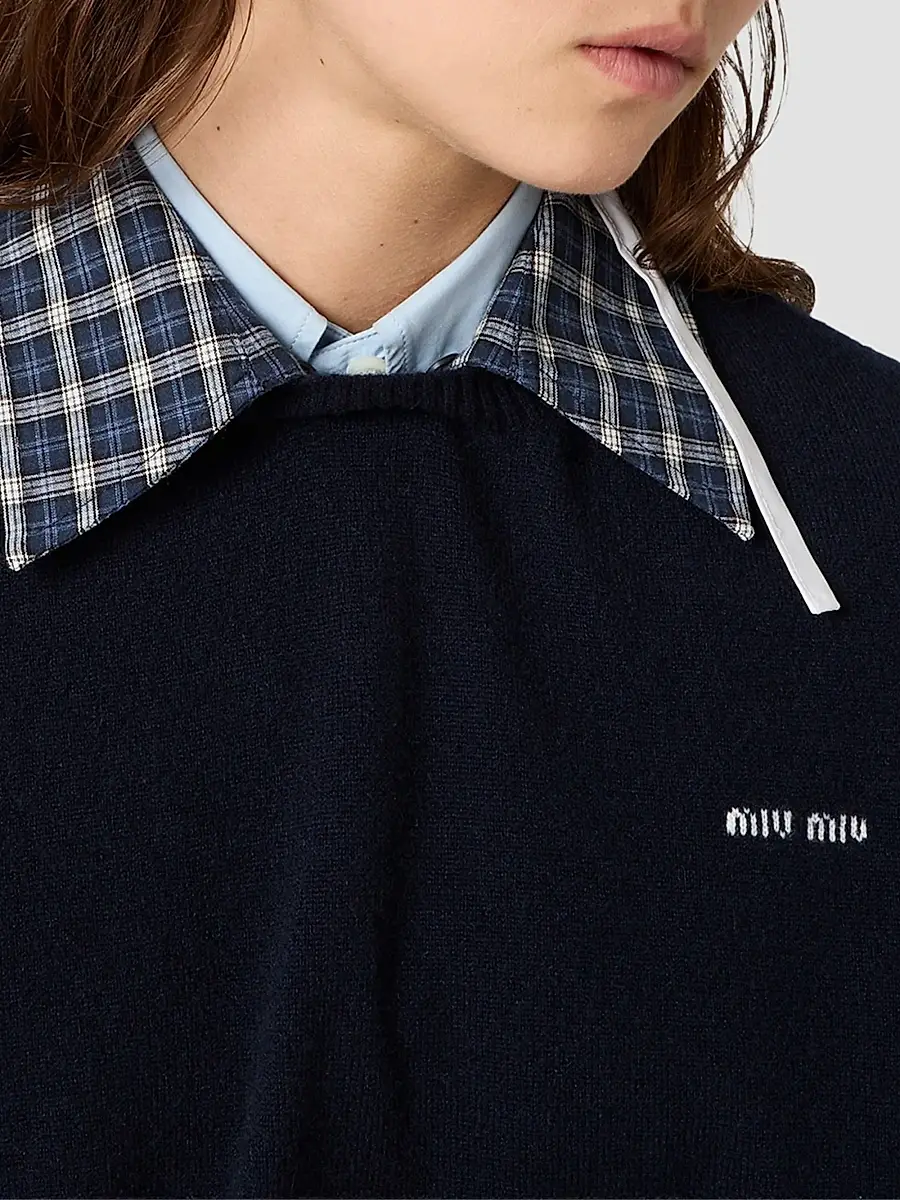 Miu Miu Women's Cashmere Polo Sweater | Thumbnail 5 Miu Miu Women's Cashmere Polo Sweater | Thumbnail 5