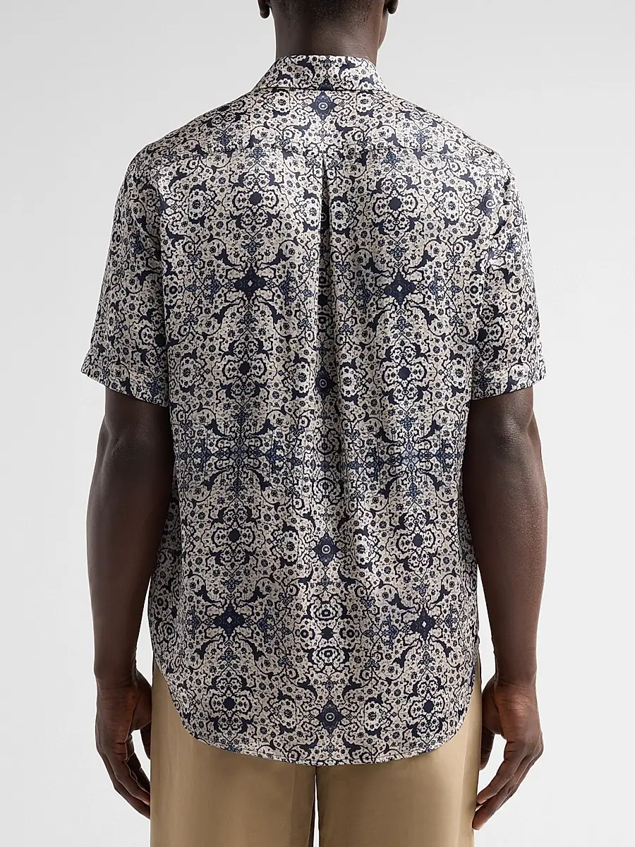 Emporio Armani Men's Abstract Floral Short-Sleeve Sport Shirt | Thumbnail 3 Emporio Armani Men's Abstract Floral Short-Sleeve Sport Shirt | Thumbnail 3