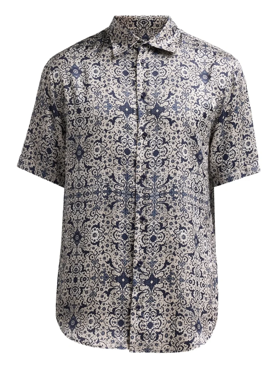 Men's Abstract Floral Short-Sleeve Sport Shirt Men's Abstract Floral Short-Sleeve Sport Shirt