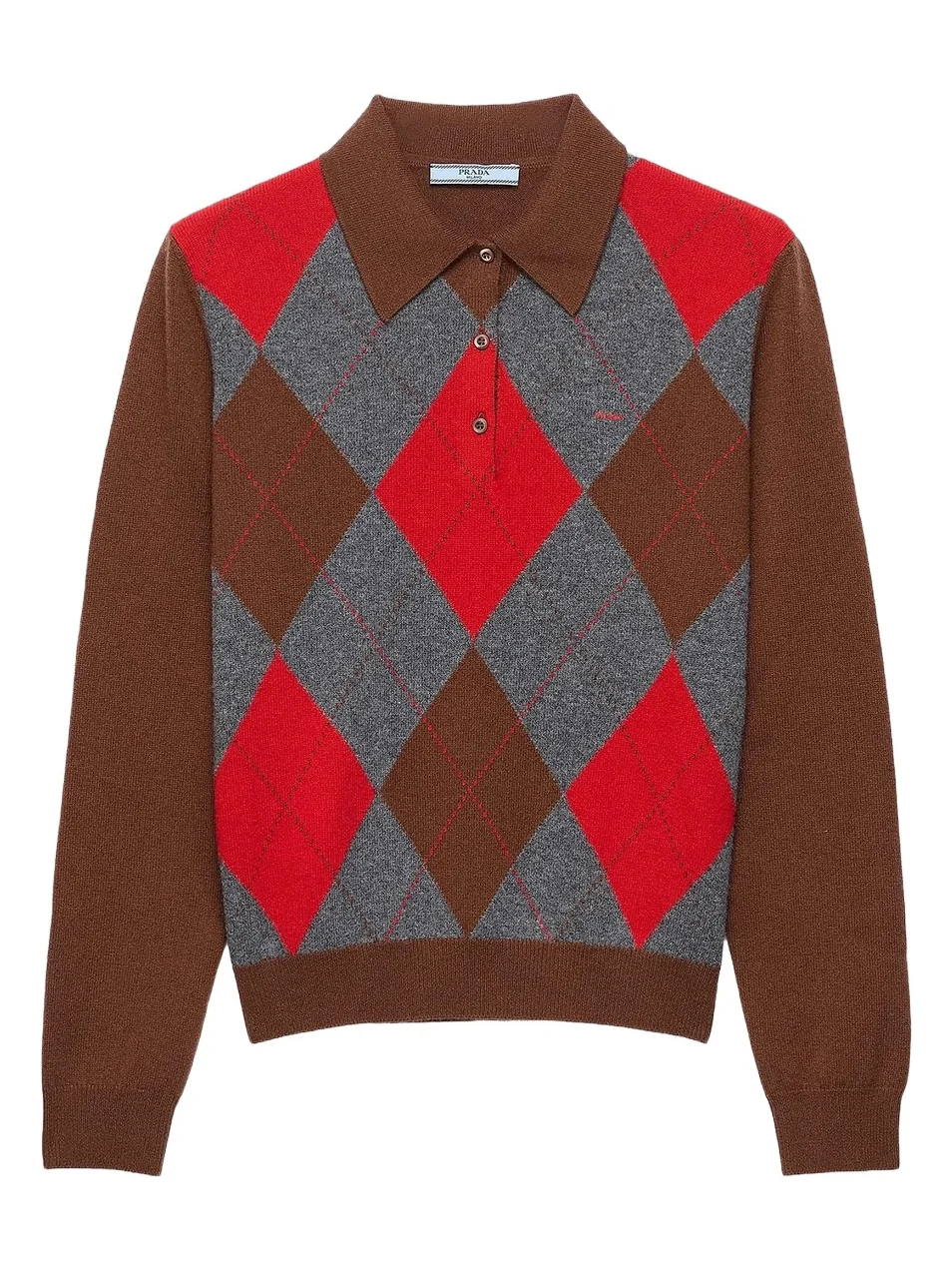 Women's Argyle Cashmere Polo Sweater Women's Argyle Cashmere Polo Sweater