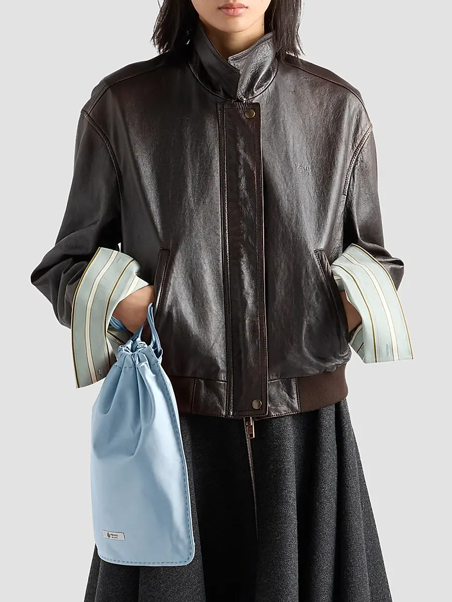 Prada Women's Nappa Leather Jacket | Thumbnail 3 Prada Women's Nappa Leather Jacket | Thumbnail 3