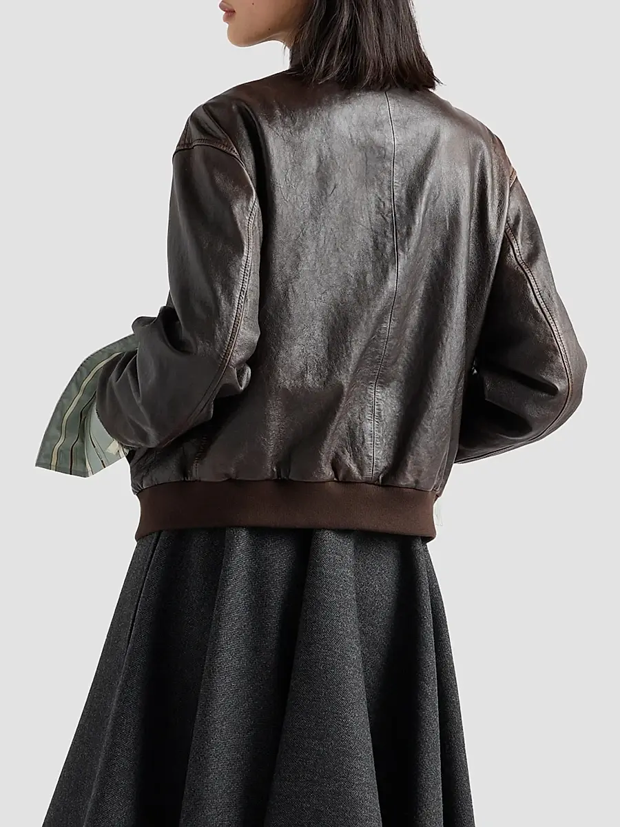 Prada Women's Nappa Leather Jacket | Thumbnail 4 Prada Women's Nappa Leather Jacket | Thumbnail 4