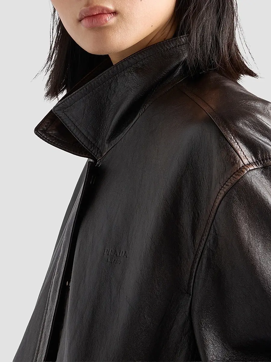 Prada Women's Nappa Leather Jacket | Thumbnail 6 Prada Women's Nappa Leather Jacket | Thumbnail 6