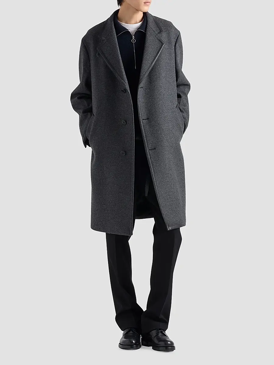 Prada Men's Wool and Cashmere Polo Sweater | Thumbnail 2