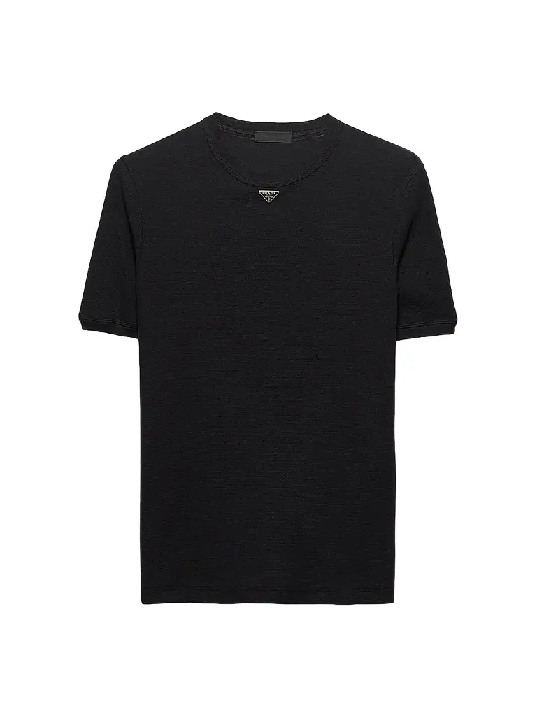 Prada Men's Cotton T-Shirt - Black | Image 1 Prada Men's Cotton T-Shirt - Black | Image 1