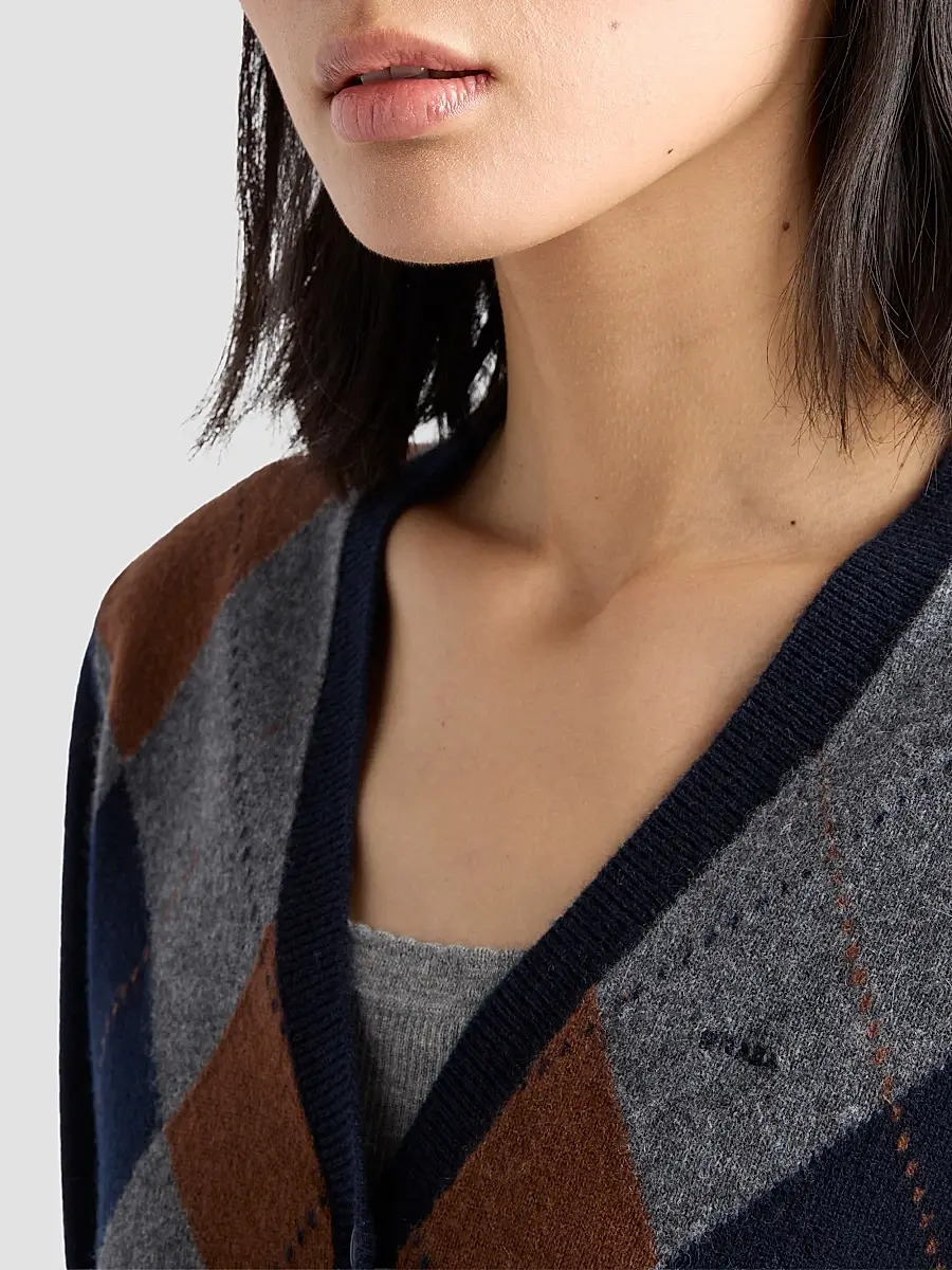 Prada Women's Argyle Cashmere Cardigan | Thumbnail 6 Prada Women's Argyle Cashmere Cardigan | Thumbnail 6