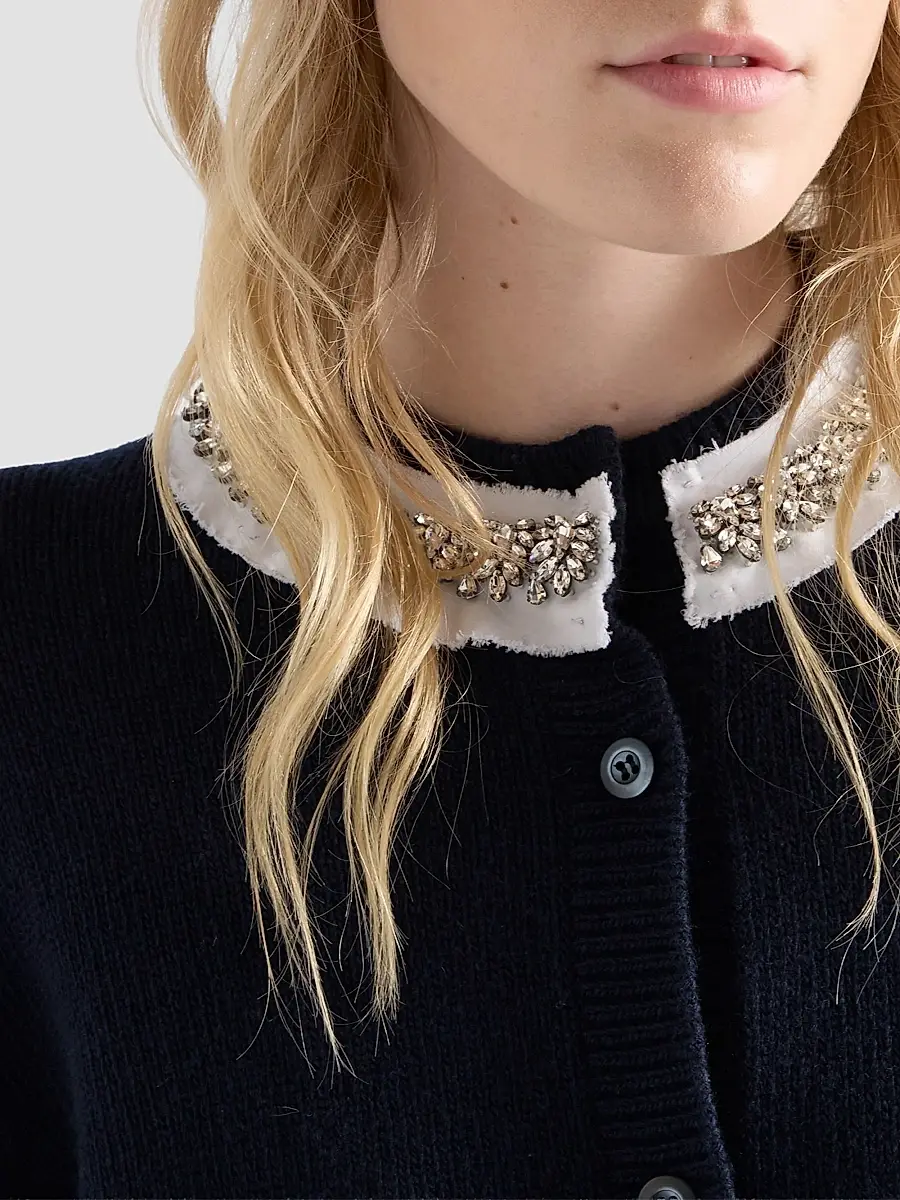 Prada Women's Wool and Cashmere Cardigan - Blue | Thumbnail 5 Prada Women's Wool and Cashmere Cardigan - Blue | Thumbnail 5