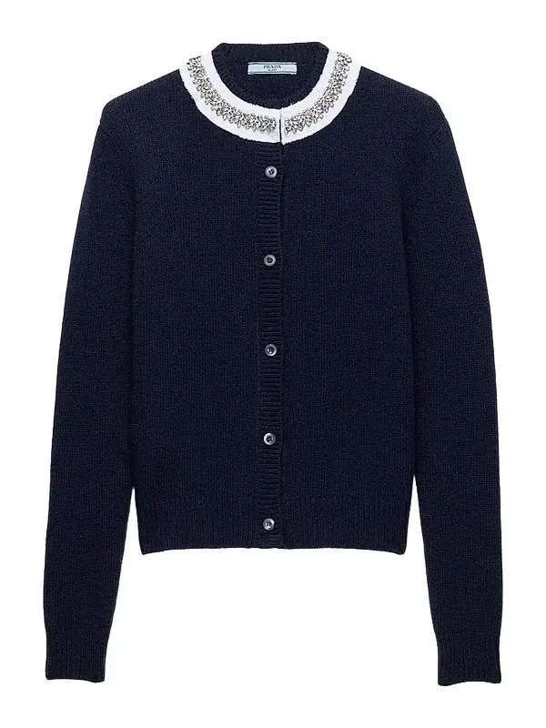 Women's Wool and Cashmere Cardigan - Blue