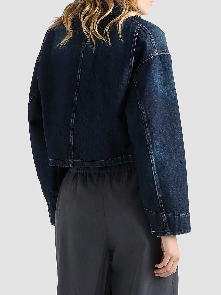 Prada Women's Cropped Denim Blouson Jacket | Thumbnail 4 Prada Women's Cropped Denim Blouson Jacket | Thumbnail 4